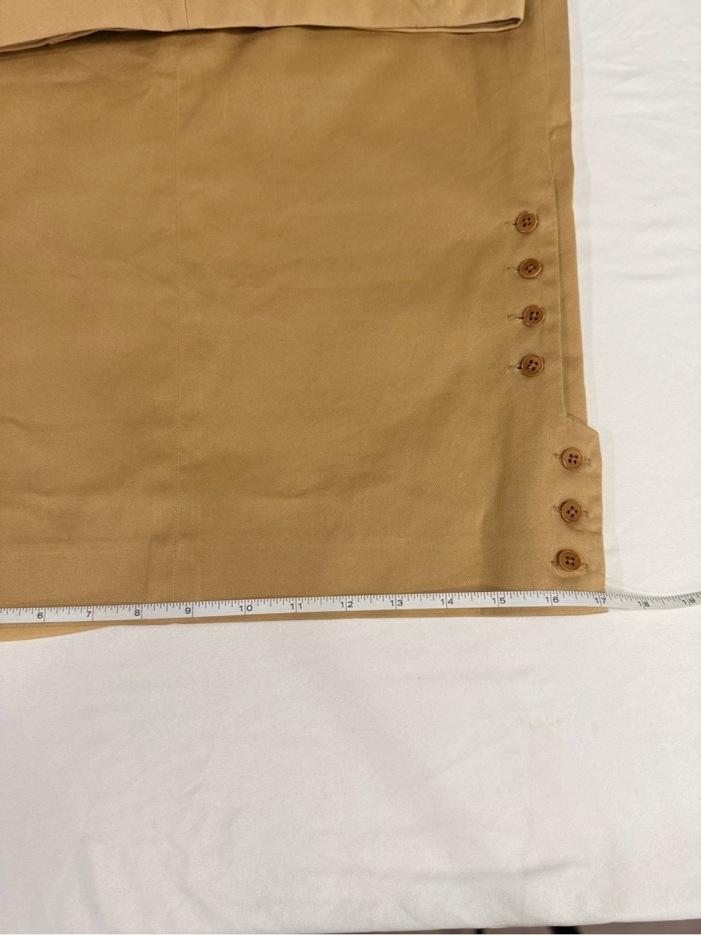 Ralph Lauren Black Label Women’s Khaki Button-Accent Pencil Skirt Size 8 - Picture 7 of 11